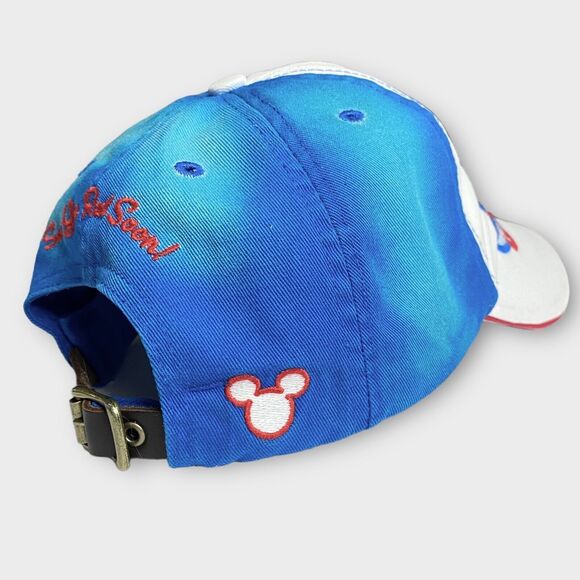 Disney Parks Classic Mickey Mouse Hat Blue Retro Baseball Cap Leather Strap Back - Picture 6 of 14
